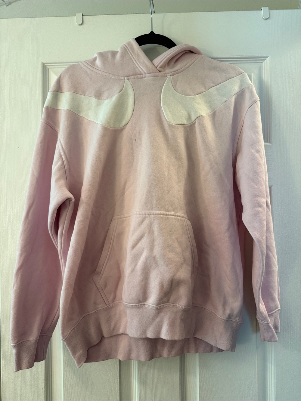 Nike Pink & White Swoosh Hoodie